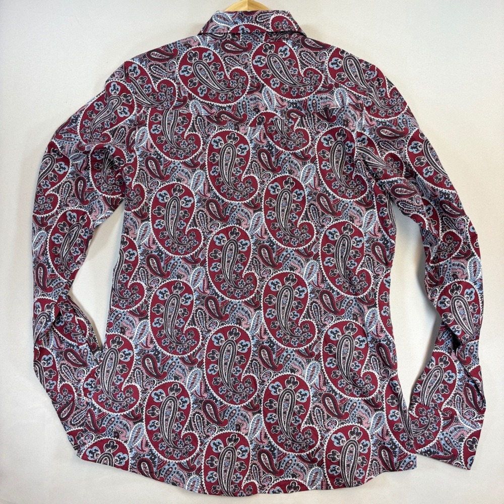 NEW Cinch Paisley Western Shirt Womens Medium Burgundy Pearl Snap Cotton Rodeo - Picture 5 of 15